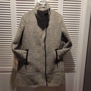 Calvin Klein Gray Boucle Wool Blend Walker Mid Length Trench Coat XXL